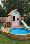 Kids Playhouse with Pool Deck &amp; Slide