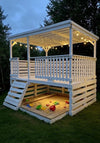 Elevated Pallet Playhouse Deck with Sandpit
