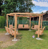 Wooden Pergola Swing Set (4-Seater)