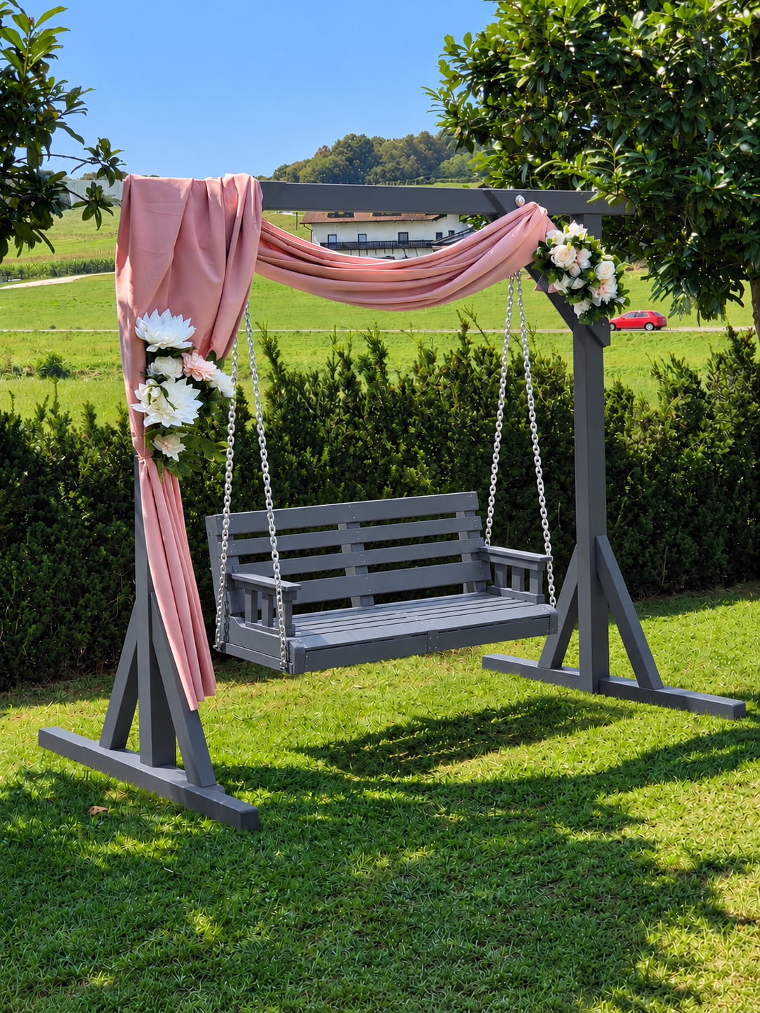 Wooden Swing for Garden Décor