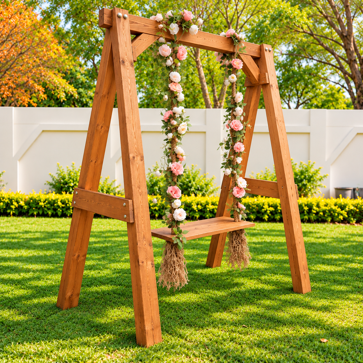 Elegant Wooden Garden Swing