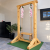 Modern Wooden Garden Swing with Natural Finish