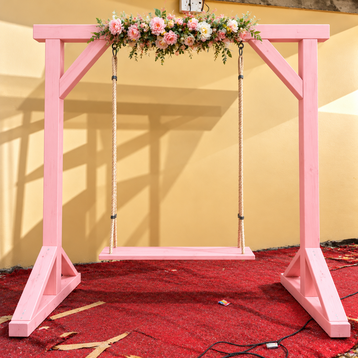 Elegant Wooden Outdoor Swing for Garden