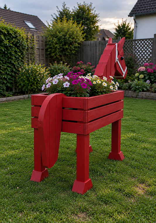 Mini Wooden Horse Planter