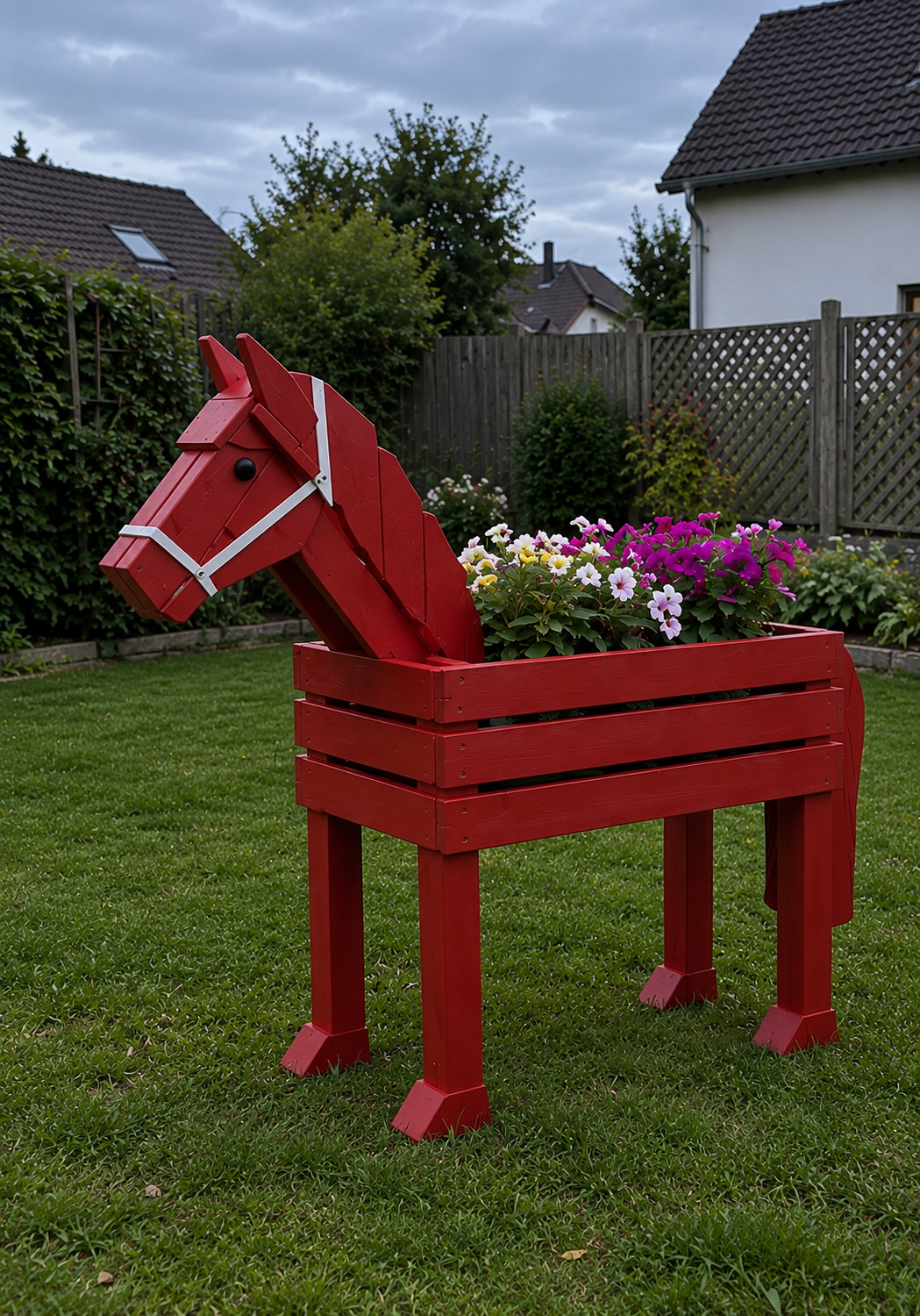 Mini Wooden Horse Planter