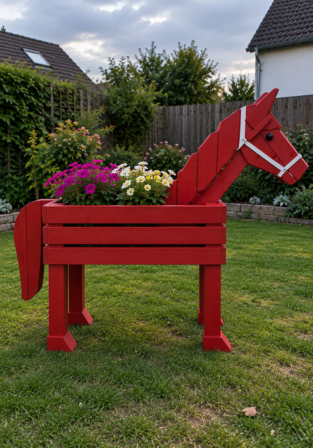 Mini Wooden Horse Planter