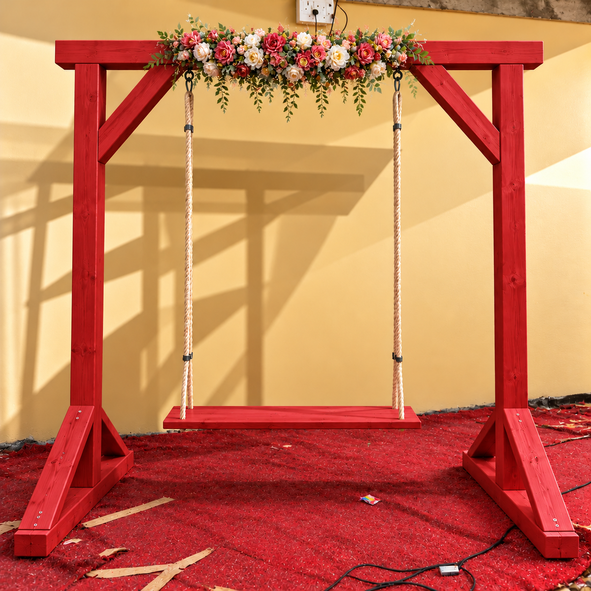 Elegant Wooden Outdoor Swing for Garden