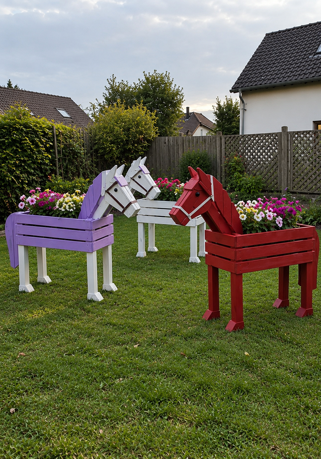 Mini Wooden Horse Planter