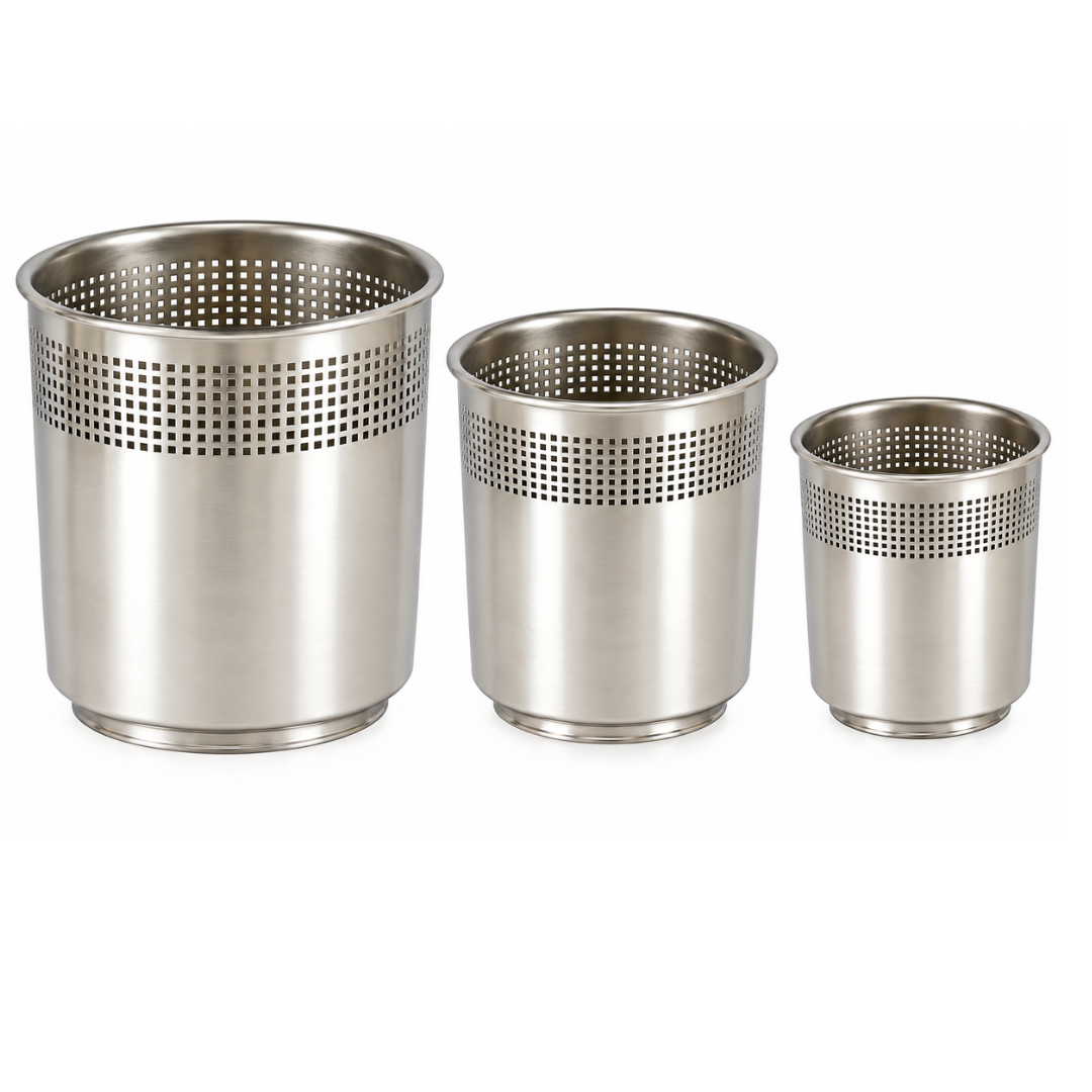 Silver Steel Planter (10, 12, 14, 16 Inches)
