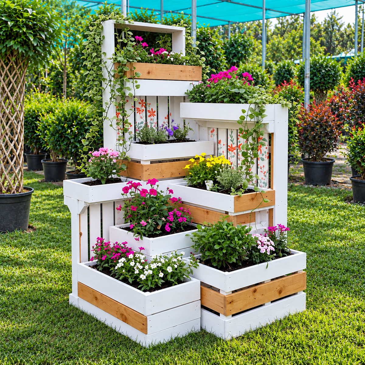 Modern Rustic Wooden Planter