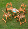 4 Chair 1 Table Set Wooden 230900009