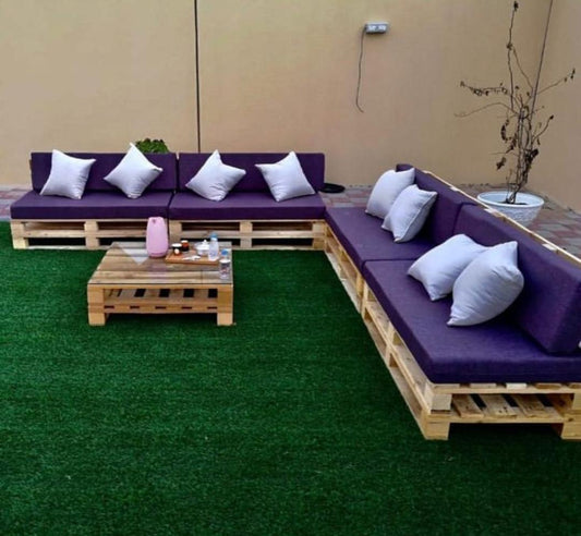 L-Shape 8 Seater Wooden Pallet Sofa
