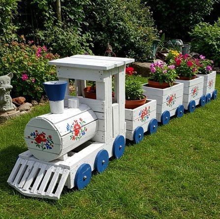 Wooden Train Garden Planter