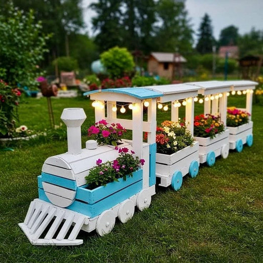 Wooden Train Garden Planter