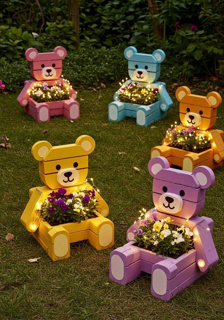 Wooden Teddy Bear Home & Garden Decor