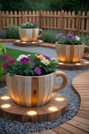 Cozy Wooden Cup Planter for Home Decor
