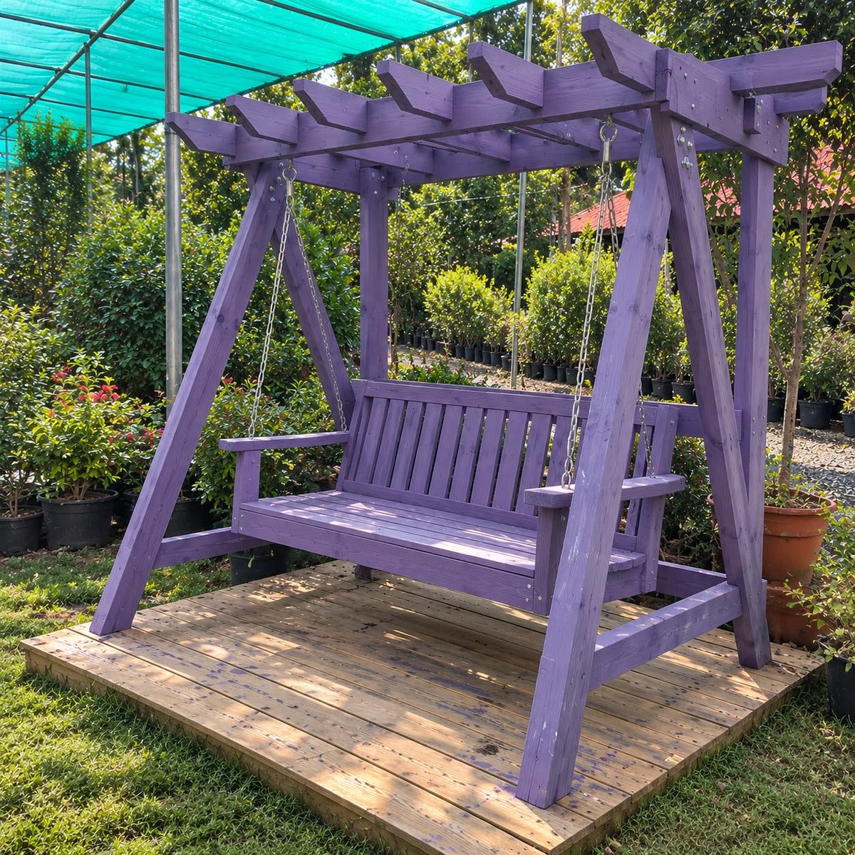 Modern Wooden Swing for Home and Garden