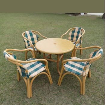 Rattan Outdoor Dining Chair Set, 4-Seater