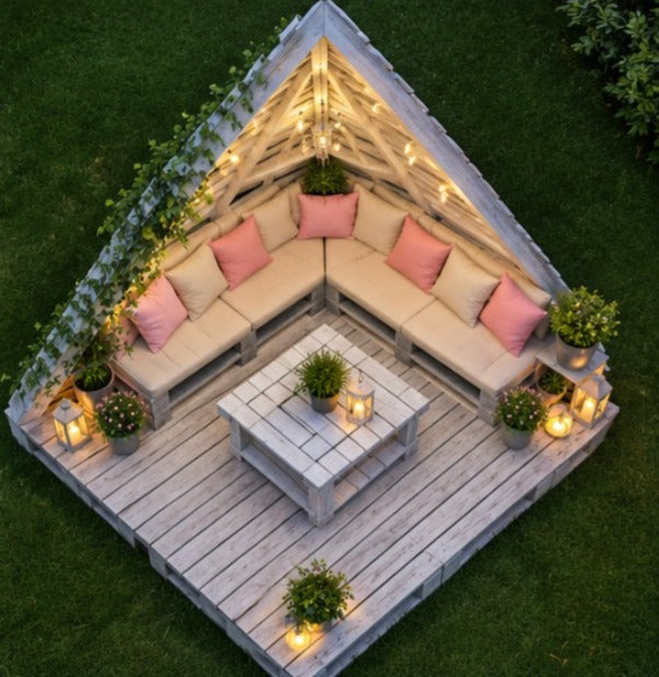 A-Frame Pallet Cabana Lounge Set