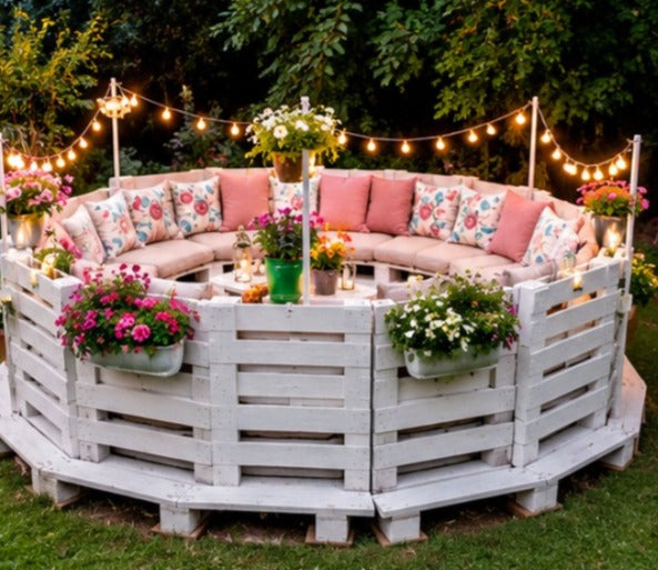 Round Pallet Deck Lounge Set