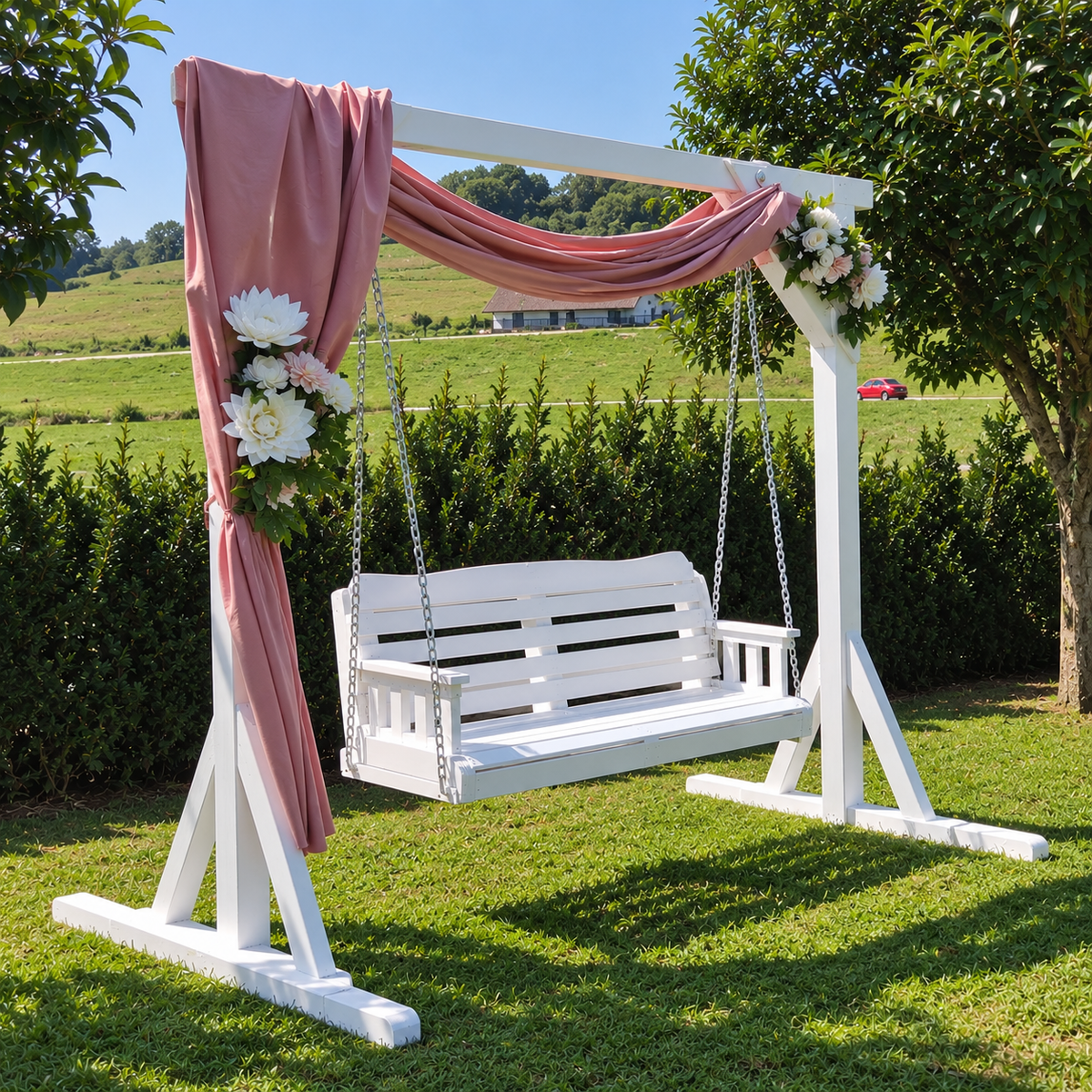 Wooden Swing for Garden Décor