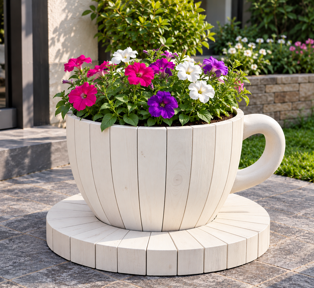 Cozy Wooden Cup Planter for Home Decor