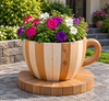 Cozy Wooden Cup Planter for Home Decor
