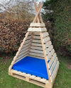 Natural Wood Pallet Teepee Play Tent