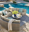 5-Seater Beige Rattan Corner Sofa Set