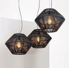 Geometric Black Wire Pendant Lamp Set
