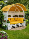 Yellow Arch Roof Pallet Daybed Nook