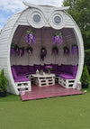 Owl Face Pallet Gazebo with Purple Cushions