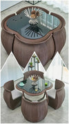 Round Rattan Pod Table and Chairs Set