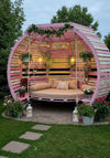 Pink Pallet Dome Gazebo with Hanging Swing Daybed