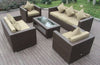 Rattan Conversation Sofa Set with Centre Table