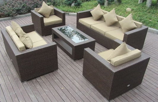 Rattan Conversation Sofa Set with Centre Table
