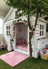 White Pallet Kids Cottage Playhouse with Flower Garland