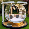 Crescent Moon Pallet Swing Daybed with Pergola Frame