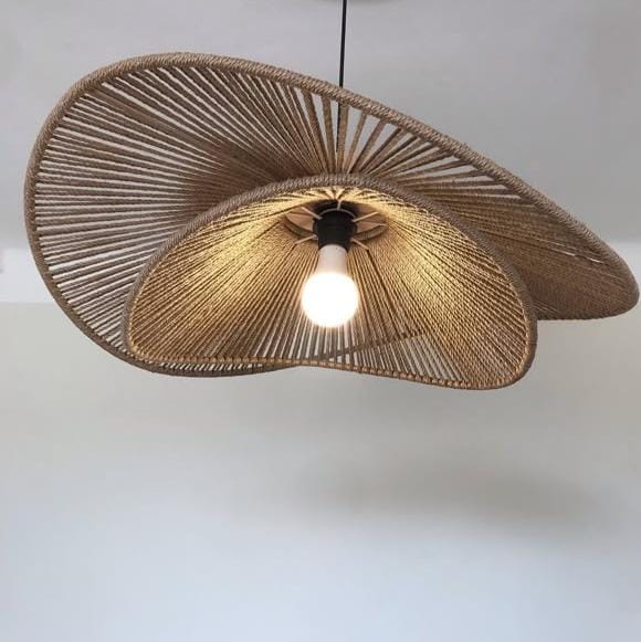 Woven Rattan Flower Pendant Lamp