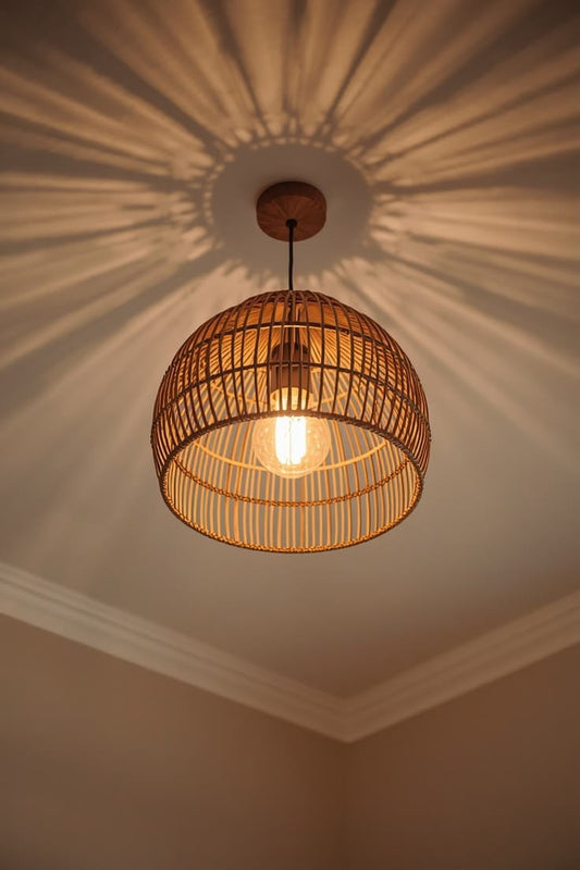 Rattan Dome Pendant Light