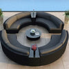 Black Circular Rattan Sofa Set