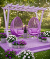 Purple Pallet Deck with Two Hanging Egg Swings