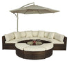 Cream Half-Round Rattan Sofa Set