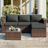 Black Cushion Rattan Corner Sofa Set