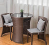 Brown Rattan Balcony Set with Grey Cushions