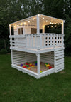 Two-Storey Pallet Play Deck with Sandpit & Fairy Lights