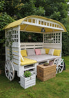 Pallet Gypsy Wagon Daybed with Yellow Canopy