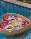 Natural Rattan Heart Floating Tray