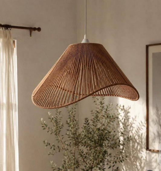 Woven Leaf Rattan Pendant Lamp