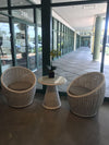Brown Rattan Cafe Chairs with Round Table